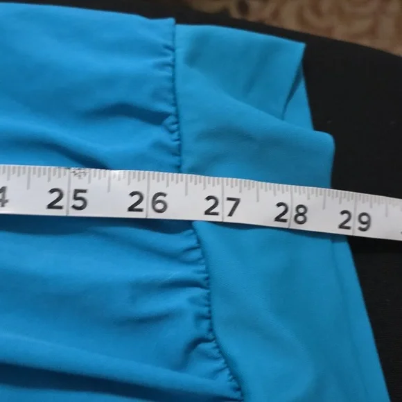 SWIM By Cacique Women's Swim TOP Bra W/Tank Overshirt Aqua Tropical Sz 28 EUC - Picture 13 of 14